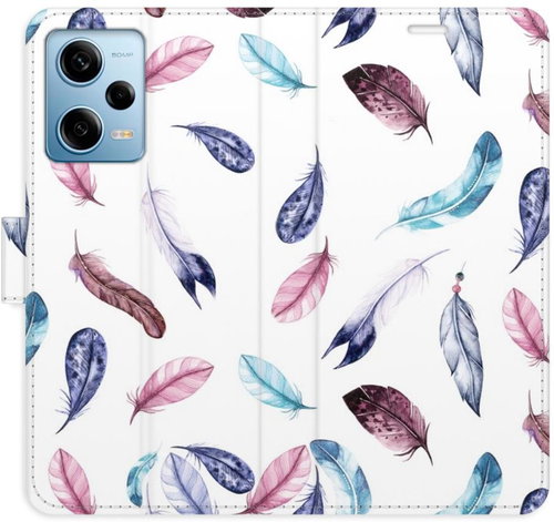 iSaprio flip pouzdro Colorful Feathers pro Xiaomi Redmi Note 12 Pro 5G / Poco X5 Pro 5G - Phone Cover - Main image