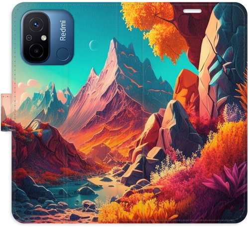 iSaprio flip pouzdro Colorful Mountains pro Xiaomi Redmi 12C - Phone Cover - Main image