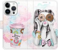 iSaprio flip pouzdro Donut Worry Girl pro iPhone 15 Pro - Phone Cover