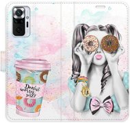iSaprio flip pouzdro Donut Worry Girl pro Xiaomi Redmi Note 10 Pro - Phone Cover