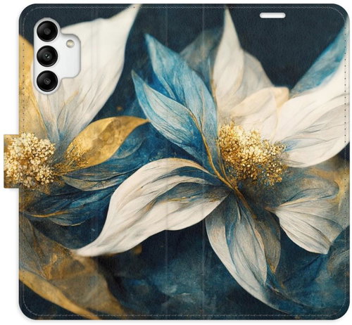 iSaprio flip pouzdro Gold Flowers pro Samsung Galaxy A04s - Phone Cover - Main image