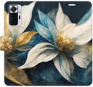 iSaprio flip pouzdro Gold Flowers pro Xiaomi Redmi Note 10 Pro - Phone Cover