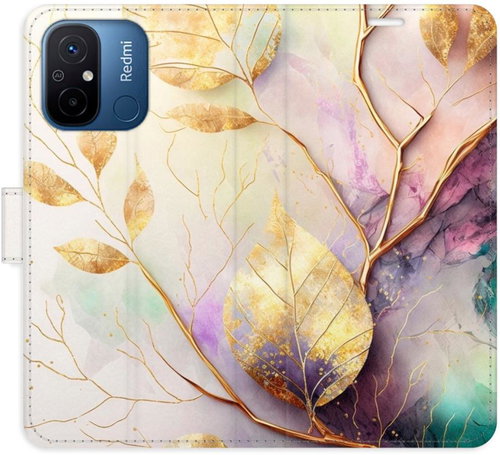 iSaprio flip pouzdro Gold Leaves 02 pro Xiaomi Redmi 12C - Phone Cover - Main image