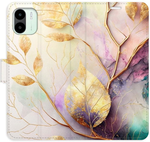 iSaprio flip pouzdro Gold Leaves 02 pro Xiaomi Redmi A1 / A2 - Phone Cover - Main image
