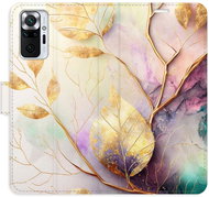 iSaprio flip case Gold Leaves 02 for Xiaomi Redmi Note 10 Pro - Phone Cover