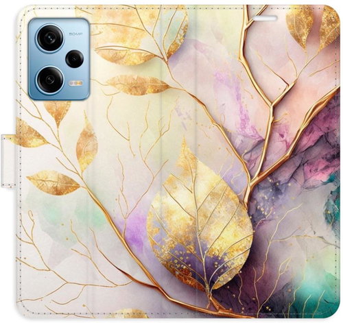 iSaprio flip pouzdro Gold Leaves 02 pro Xiaomi Redmi Note 12 Pro 5G / Poco X5 Pro 5G - Phone Cover - Main image