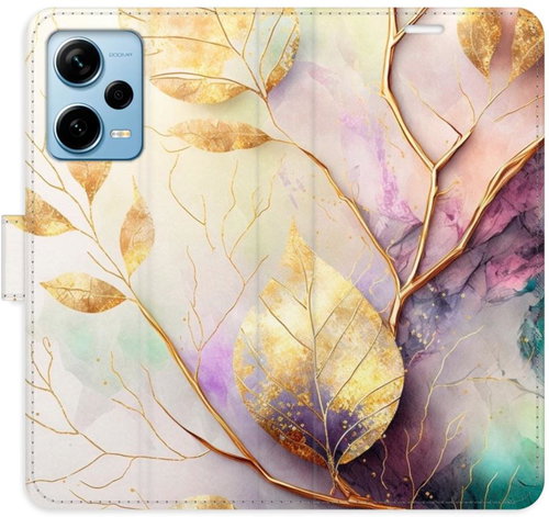iSaprio flip pouzdro Gold Leaves 02 pro Xiaomi Redmi Note 12 Pro+ 5G - Phone Cover - Main image