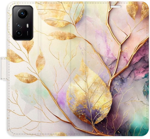 iSaprio flip pouzdro Gold Leaves 02 pro Xiaomi Redmi Note 12S - Phone Cover - Main image