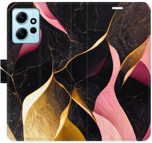 iSaprio flip pouzdro Gold Pink Marble 02 pro Xiaomi Redmi Note 12 5G - Phone Cover - Main image