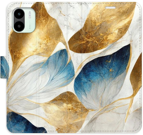 iSaprio flip pouzdro GoldBlue Leaves pro Xiaomi Redmi A1 / A2 - Phone Cover - Main image