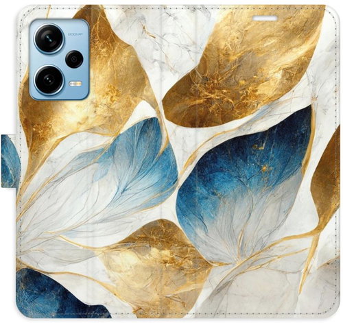 iSaprio flip pouzdro GoldBlue Leaves pro Xiaomi Redmi Note 12 Pro+ 5G - Phone Cover - Main image