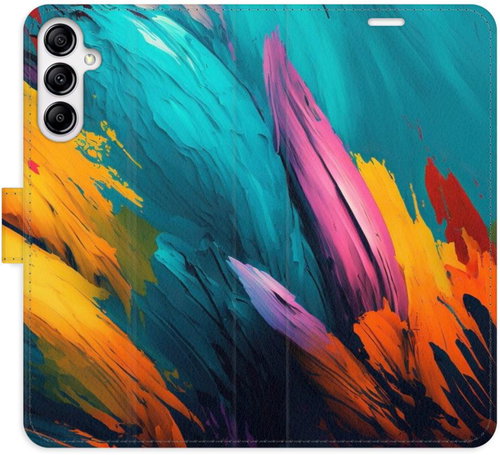 iSaprio flip pouzdro Orange Paint 02 pro Samsung Galaxy A14 / A14 5G - Phone Cover - Main image