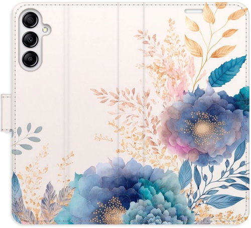 iSaprio flip pouzdro Ornamental Flowers 03 pro Samsung Galaxy A14 / A14 5G - Phone Cover - Main image