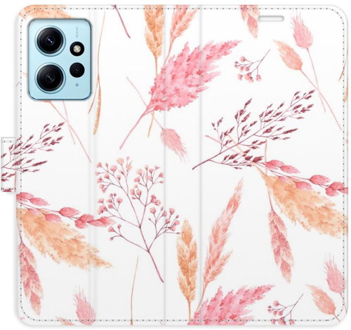 iSaprio flip pouzdro Ornamental Flowers pro Xiaomi Redmi Note 12 5G - Phone Cover - Main image