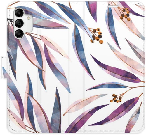 iSaprio flip pouzdro Ornamental Leaves pro Samsung Galaxy A04s - Phone Cover - Main image