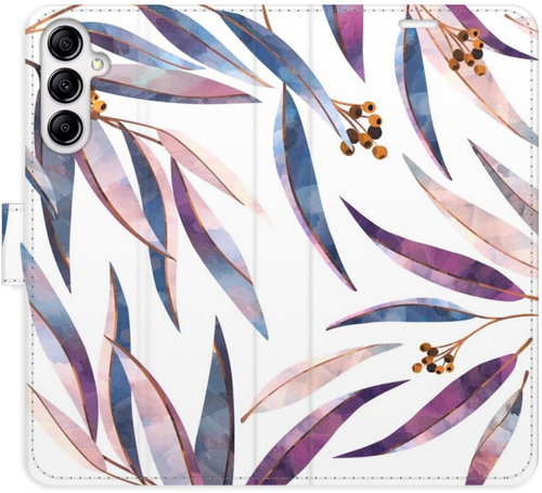 iSaprio flip pouzdro Ornamental Leaves pro Samsung Galaxy A14 / A14 5G - Phone Cover - Main image