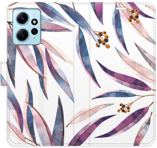 iSaprio flip pouzdro Ornamental Leaves pro Xiaomi Redmi Note 12 5G - Phone Cover - Main image