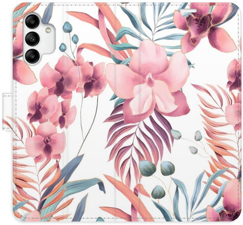 iSaprio flip pouzdro Pink Flowers 02 pro Samsung Galaxy A04s - Phone Cover - Main image