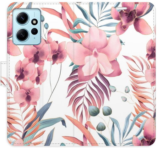 iSaprio flip pouzdro Pink Flowers 02 pro Xiaomi Redmi Note 12 5G - Phone Cover - Main image