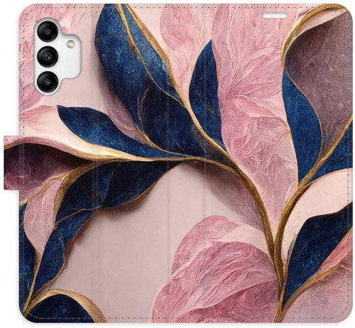 iSaprio flip pouzdro Pink Leaves pro Samsung Galaxy A04s - Phone Cover - Main image