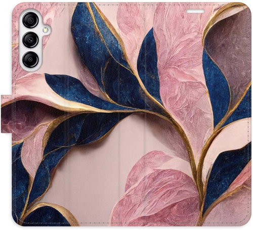 iSaprio flip pouzdro Pink Leaves pro Samsung Galaxy A14 / A14 5G - Phone Cover - Main image