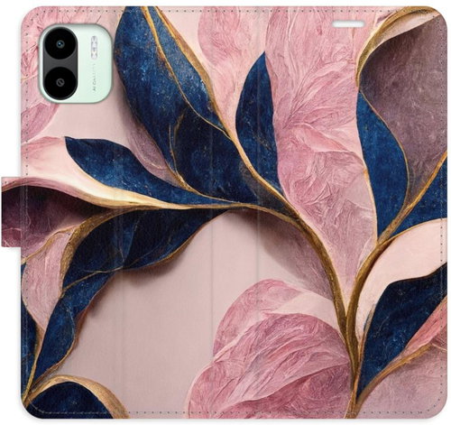 iSaprio flip pouzdro Pink Leaves pro Xiaomi Redmi A1 / A2 - Phone Cover - Main image