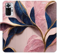 iSaprio flip case Pink Leaves for Xiaomi Redmi Note 10 Pro - Phone Cover