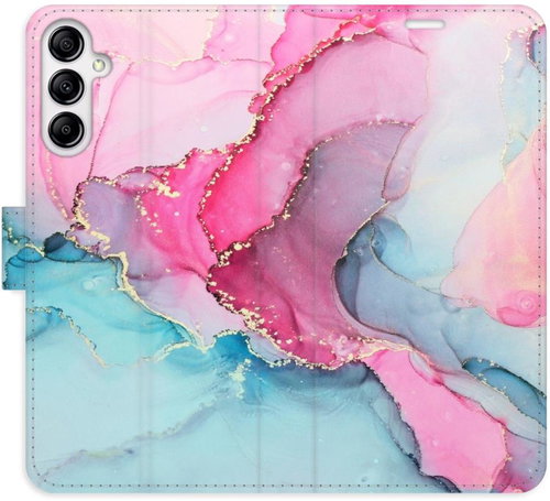 iSaprio flip pouzdro PinkBlue Marble pro Samsung Galaxy A14 / A14 5G - Phone Cover - Main image