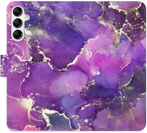 iSaprio flip pouzdro Purple Marble pro Samsung Galaxy A14 / A14 5G - Phone Cover - Main image
