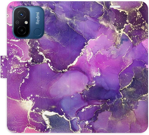iSaprio flip pouzdro Purple Marble pro Xiaomi Redmi 12C - Phone Cover - Main image