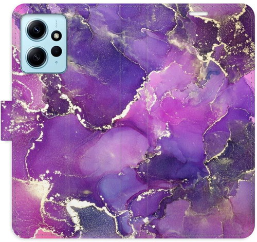 iSaprio flip pouzdro Purple Marble pro Xiaomi Redmi Note 12 5G - Phone Cover - Main image