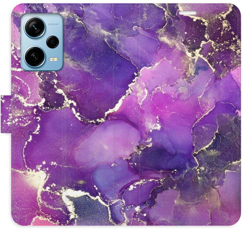 iSaprio flip pouzdro Purple Marble pro Xiaomi Redmi Note 12 Pro+ 5G - Phone Cover - Main image