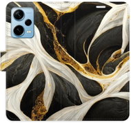 iSaprio flip pouzdro BlackGold Marble pro Xiaomi Redmi Note 12 Pro+ 5G - Phone Cover