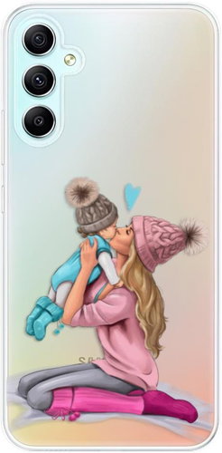 iSaprio Kissing Mom pro Blond and Boy pro Samsung Galaxy A34 5G - Phone Cover - Main image
