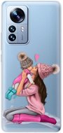 iSaprio Kissing Mom Brunette and Girl pre Xiaomi 12 Pro - Kryt na mobil