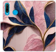 Kryt na mobil iSaprio flip puzdro Pink Leaves na Huawei P30 Lite - Kryt na mobil