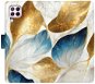 Kryt na mobil iSaprio flip puzdro GoldBlue Leaves na Huawei P40 Lite - Kryt na mobil