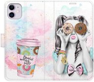 iSaprio flip puzdro Donut Worry Girl pre iPhone 11 - Kryt na mobil