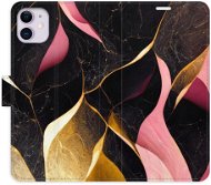 iSaprio flip puzdro Gold Pink Marble 02 pre iPhone 11 - Kryt na mobil
