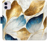 iSaprio flip pouzdro GoldBlue Leaves pro iPhone 11 - Phone Cover