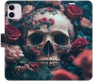 iSaprio flip pouzdro Skull in Roses 02 pro iPhone 11 - Phone Cover