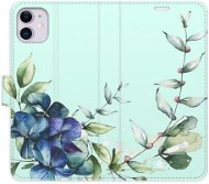 iSaprio flip pouzdro Blue Flowers pro iPhone 11 - Phone Cover
