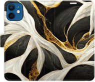 iSaprio flip puzdro BlackGold Marble pre iPhone 12 mini - Kryt na mobil