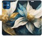 iSaprio flip puzdro Gold Flowers pre iPhone 12 mini - Kryt na mobil