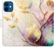 iSaprio flip puzdro Gold Leaves 02 na iPhone 12 mini - Kryt na mobil