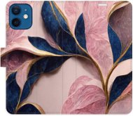 iSaprio flip puzdro Pink Leaves pre iPhone 12 mini - Kryt na mobil