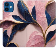 iSaprio flip case Pink Leaves for iPhone 12 mini - Phone Cover