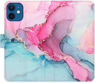 iSaprio flip case PinkBlue Marble for iPhone 12 mini - Phone Cover