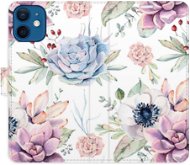 iSaprio flip puzdro Succulents Pattern pre iPhone 12 mini - Kryt na mobil