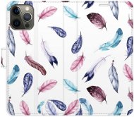 iSaprio flip pouzdro Colorful Feathers pro iPhone 12/12 Pro - Phone Cover
